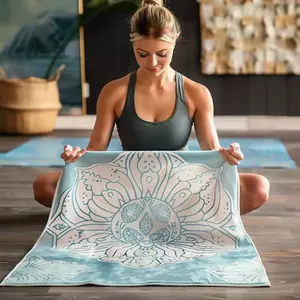 Yoga Towels Non Slip Tie-dye For Hot Yoga Mat Towel Waffle Texture Absorbent Odorless Microfiber Yoga Mat Blanket