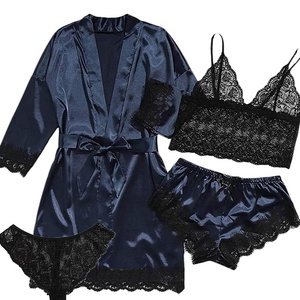 Set di indumenti da <span class=keywords><strong>notte</strong></span> traspiranti taglie forti da donna a maniche lunghe in rosa rossa <span class=keywords><strong>per</strong></span> l'estate e l'autunno - Product Image 5