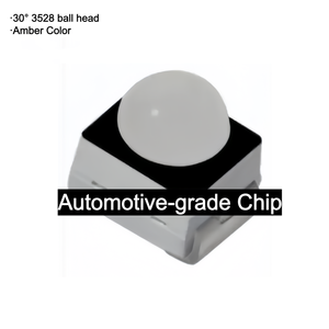 Automotive-Grade 3528 <span class=keywords><strong>SMD</strong></span> <span class=keywords><strong>LED</strong></span> mit schwarzer Kuppellinse, 30 Ball-Head Amber Light, PLCC2 Chip Diode, 50mA, 100mW - Product Image 1