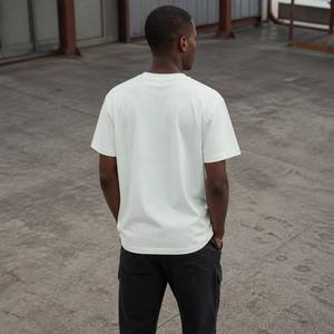 Camiseta de Manga Corta para Hombre, Cuello Redondo, 100% Algodón, Tejido de Punto, 300g, Transpirable, Lisa, de Color Sólido, Corte Regular, Informal - Product Image 3
