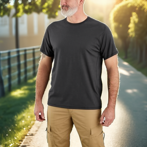 เสื้อยืดคอกลมแขนสั้นทรงปกติสำหรับผู้ชาย พิมพ์ลายซิลค์สกรีนแบบกำหนดเอง เนื้อผ้าถัก ยืดหยุ่น ระบายอากาศได้ดี เป็นมิตรต่อสิ่งแวดล้อม และป้องกันการยับ - Product Image 2