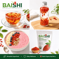 Baies de Goji Ningxia Première Récolte 230 Grains Vente en Gros Direct Usine Jumbo Séchées AD Sans Soufre Biologiques Qualité Supérieure Fournisseurs Santé