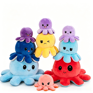 Nouveauté Funboxes : Peluche <span class=keywords><strong>Pieuvre</strong></span> Géante XXL Réversible Couleur Personnalisable, Coussin et Porte-clés - Product Image 1