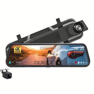 9.66 inch màn hình cảm ứng xe gương chiếu hậu màn hình với Dash Cam 4K + 1080P doble Camara gương xe <span class=keywords><strong>GPS</strong></span> DVR ống kính kép Dashcam - Product Image 1