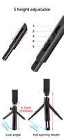 BEXIN nouveau Portable Selfie Stick téléphone Mini trépied support Compatible avec clip de téléphone pour téléphone caméra Microphone