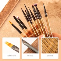 Nouvel ensemble de pinceaux pour nail art, 1 pièce, outils de salon de manucure, stylo à gel UV métallique dégradé ambre pour peinture et dessin de fleurs, fournitures de manucure