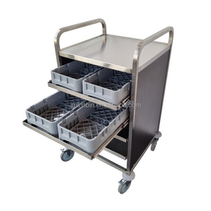 Chariot de service alimentaire en acier inoxydable avec séparateurs extensibles réglables, chariot de rangement multi-compartiments pour restaurant et cuisine - Product Image 2