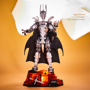 Ensemble de construction Dark <span class=keywords><strong>Lord</strong></span> avec base en lave LED-Modèle d'affichage créatif <span class=keywords><strong>Demon</strong></span> Mecha, jouet cadeau d'anniversaire de Noël STEM - Product Image 5