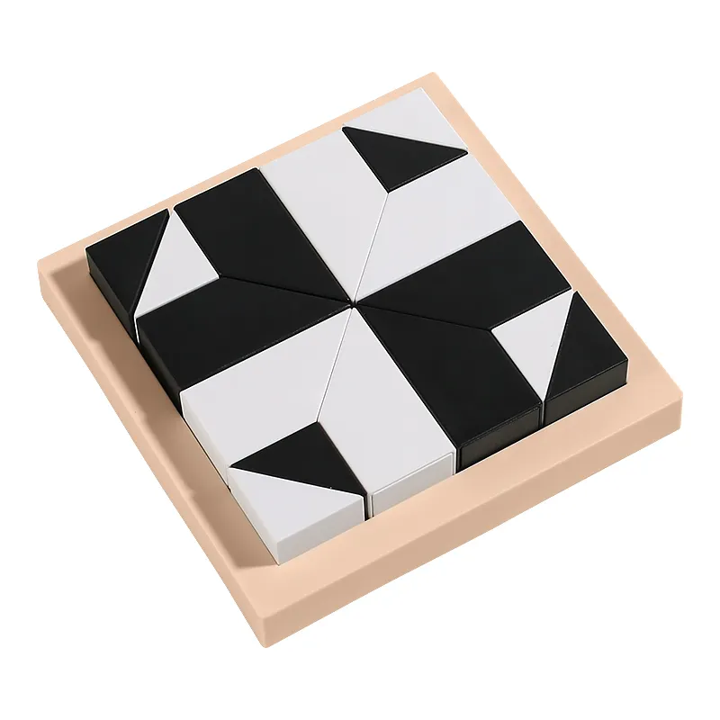 새로운 플라스틱 블랙 화이트 숨겨진 블록 퍼즐 조기 교육 논리 사고 훈련 데스크탑 게임 어린이를위한 퍼즐 장난감