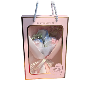 Bolsa de Papel Personalizada con Logotipo de la Marca Eternity, Diseño de Arte Floral Transparente, Material Artístico, Diseño de Ventana, Impresión Serigrafiada - Product Image 1