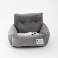 Siège rehausseur de luxe pour animaux de compagnie, carré, en coton, réglable, portable, chaud, tendance, avec ceinture, pour chien et chat, idéal pour l'extérieur et la voiture - Vente chaude