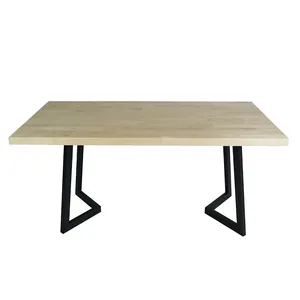 Твердая мебель из березового дерева, прямоугольная столешницы, деревянный обеденный стол в стиле мясника, обеденный стол для столовой