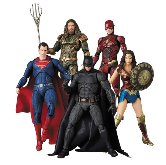 Comics Supermen MAFEX 057# Batmen MAFEX 056# Flash MAFEX058# Aquaman MAFEX 061# Action Figure model Toys 16cm