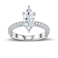 Bague en argent sterling S925 avec moissanite couleur D, design géométrique serti de diamants, luxe léger, haut de gamme, pour femme, anneau fermé