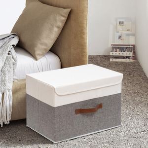 Boîte de rangement pliable moderne en tissu imperméable en coton et lin épaissi, vente en gros d'usine, pour jouets d'enfants, en PP - Product Image 1
