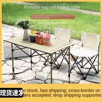 Rechteckiger Outdoor-Tisch aus Kohlenstoffstahl für Verkauf, Camping, Grillen - Höhenverstellbarer Klappbarer Eierrollentisch (Outdoor-Möbel)