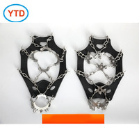 Crampons à glace YTD YTD-014 en acier inoxydable à pointes antidérapantes pour la randonnée hivernale et l'escalade sur neige