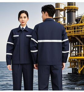 Vêtements de travail à manches longues tout coton de haute qualité pour le printemps marin et l'automne vêtements de travail de soudage à l'huile respirants caractéristiques réfléchissantes - Product Image 2