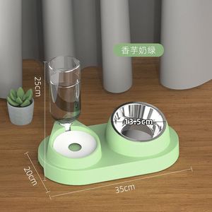 Ensemble de distributeur automatique de nourriture et d'eau pour chat et chien à gravité inclinée 2 en 1 - Product Image 2