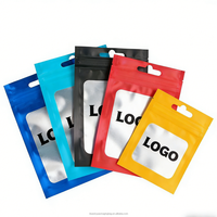 Échantillon Gratuit en Stock – Sacs Mylar Noirs Colorés Anti-Odeur avec Fermeture Éclair, Qualité Alimentaire, Fenêtre Transparente, Logo Personnalisable, 3.5g/7g/14g/25g pour Lait