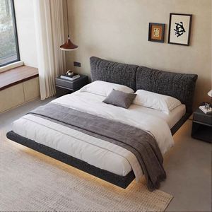 WL Golden Style Velvet Upholstery Oak Frame Box Spring Eco-Friendly Bunk <b>Bed</b> Simple Modern Detachable Master Bedroom Full-Size - Product Image 4