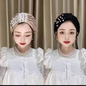 New women's ethnic instant Muslim sun <b>hat</b>, with a and edge, Malaysian Indonesian headscarf binding base cap - Product Image 2
