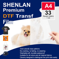 Film Transfer Panas Kaos Grosir Pabrik Berkualitas Tinggi A3/A4, Film PET DTF 30cm/33cm/60cm untuk Printer Inkjet Digital, Transfer 10 Detik