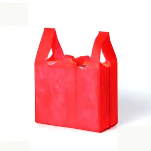 ECO Friendly D Cut Pp Non Woven T-shirt Bag Easy Degradation S# Nonwoven Shopping Bags Gift Bags