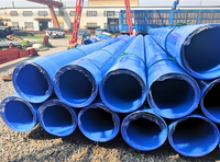 Tuyau en acier laminé à chaud revêtu de plastique, épaisseur 4.0-8.0, DN100-DN600, anti-corrosion, pour la construction et l'ingénierie municipale, service de découpe
