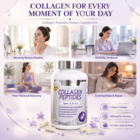 Capsules de collagène en marque privée OEM 1800mg Types I II III IV X Complément alimentaire pour la santé de la peau, des cheveux et des ongles