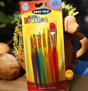 เครื่องมือทำเค้ก6ชิ้น,ปากกาสำหรับระบายสีตกแต่งเค้กน้ำตาลไอซิ่งตกแต่งวาดรูปเครื่องมือฟองดองแบบ