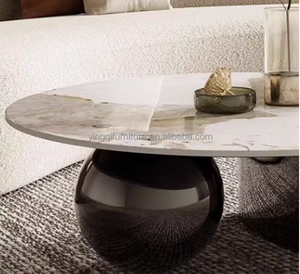 Table basse italienne, luxe léger, ardoise, salon, table ronde moderne, combinaison - Product Image 2