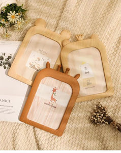 Cadres photo en bois modernes pour la famille, ornements de bureau de dessin animé, cadre photo mural - Product Image 3