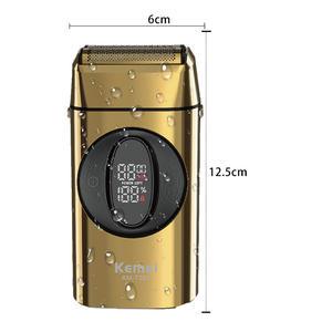 Afeitadora eléctrica Kemei para hombres Km T397, cuerpo metálico, resistente al agua IpX7, carga USB recargable, 60 minutos de funcionamiento - Product Image 1