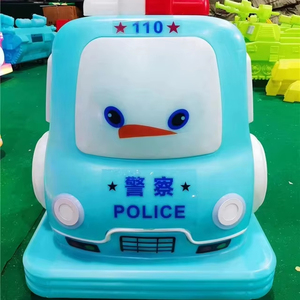 Machine d'amusement <span class=keywords><strong>de</strong></span> voiture <span class=keywords><strong>de</strong></span> police <span class=keywords><strong>de</strong></span> dessin animé Kiddie Rides Écran en fibre <span class=keywords><strong>de</strong></span> verre à jetons Kids Electric Rocking Car à vendre - Product Image 1