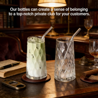 Botol Minuman Kaca 500ml Grosir, Kaca Bening, untuk Cold Brew, Jus, Kopi, Teh Susu, Logo Custom, Pasokan Langsung Pabrik