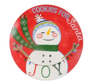 Plato de cena de gres navideño de 8 pulgadas, cupé de cerámica de Papá Noel para galletas para comidas festivas - Product Image 3