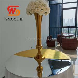 Vente flash - Décoration de table de mariage - Fête - Table ronde en acrylique miroir de 1,5 m - Housse de table ronde argentée - Product Image 4