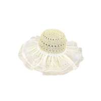 Sombrero de Paja con Encaje Japonés para Mujer, de Ala Ancha, para Verano, que Estiliza el Rostro, para Vacaciones en la Playa, con Protección UV