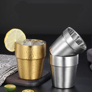 Cangkir kopi Stainless Steel 304 dinding ganda, cangkir minum terisolasi untuk dewasa dan anak-anak - Product Image 1