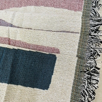 Plaid en chenille doux de luxe, couverture décorative bohème tissée à pompons pour canapé, couleur unie, confortable et légère