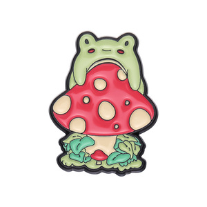 Creative Cute Frog &amp; Mushroom Enamel Pin Set | Designer Animal Metal Brooch Collection | Cross-Border <strong>Best</strong>-Selling Accessories - Product Image 6