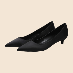 Satin 3cm Super High <strong>Heel</strong> Pumps Pointed <strong>Metal</strong> Steel <strong>Heel</strong> Lightweight Korean Dress <strong>Shoes</strong> for Spring/Summer Shallow Club Plus Size - Product Image 1