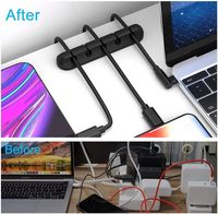 Organisateur de câbles USB de bureau durable et souple en nylon pour gestion des fils, avec clips de fixation