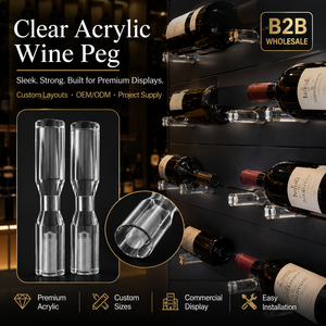 Supporti <span class=keywords><strong>in</strong></span> Acrilico Trasparente per Bottiglie di Vino, Espositori per Etichette, per Cantina, Villa, Hotel, Ristorante - Product Image 3