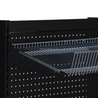 Système d'étagères modulaires en gondole pour la vente au détail, présentoirs en acier noir pour supermarchés et magasins de détail