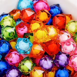 Cuentas de plástico acrílico de grado Super AA, cuentas de azúcar transparentes facetadas cuadradas y redondas de 10mm, 12mm y 14mm en forma cuadrada, cuentas sueltas - Product Image 4