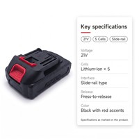 Paket Baterai Lithium Ion 21V Baterai Isi Ulang untuk Peralatan Listrik