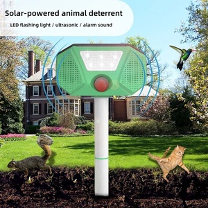 Répulsif multifonctionnel pour animaux, répulsif à ultrasons solaire pour rats, répulsif à ultrasons à fréquence variable pour oiseaux - Product Image 1