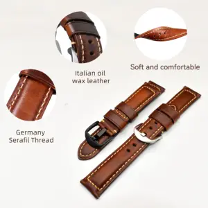 Итальянский винтажный ремешок для часов из натуральной кожи для мужчин, на заказ, оптом, 20 мм